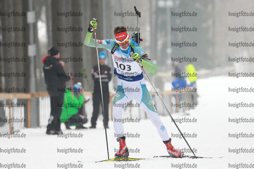 04.02.2017, xkvx, Wintersport, Biathlon IBU Junior Open European Championships - Nove Mesto Na Morave, Sprint v.l. GREGORKA Tilen