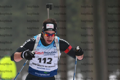 04.02.2017, xkvx, Wintersport, Biathlon IBU Junior Open European Championships - Nove Mesto Na Morave, Sprint v.l. SCHUMACHER Julian