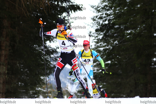 10.12.2017, xkvx, Wintersport, Biathlon IBU Junior Cup - Obertilliach, Sprint v.l. UNTERWEGER Dominic