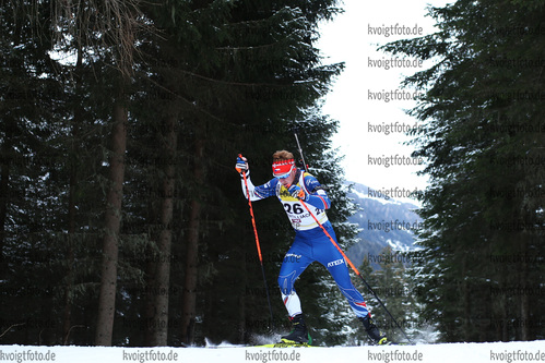 10.12.2017, xkvx, Wintersport, Biathlon IBU Junior Cup - Obertilliach, Sprint v.l. HORNIG Vitezslav