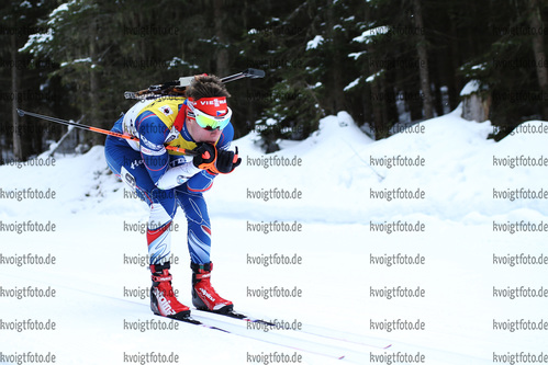 10.12.2017, xkvx, Wintersport, Biathlon IBU Junior Cup - Obertilliach, Sprint v.l. KARLIK Mikulas