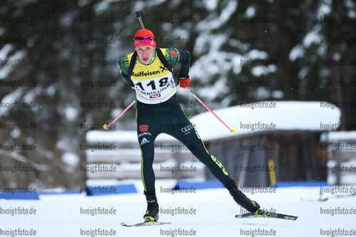 10.12.2017, xkvx, Wintersport, Biathlon IBU Junior Cup - Obertilliach, Sprint v.l. WUNDERLE Robin Johannes