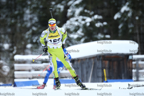 10.12.2017, xkvx, Wintersport, Biathlon IBU Junior Cup - Obertilliach, Sprint v.l. DUICU Adelin Miodrag