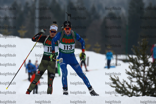 14.01.2018, xkvx, Wintersport, Alpencup - DSV Biathlon Deutschlandpokal - Hochfilzen, Sprint v.l. MADERSBACHER Frederik