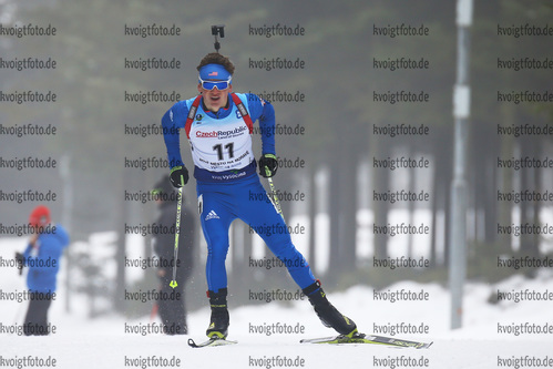 26.01.2018, xkvx, Wintersport, Biathlon IBU Junior Cup - Nove Mesto Na Morave, Sprint v.l. CERVENKA Vaclav