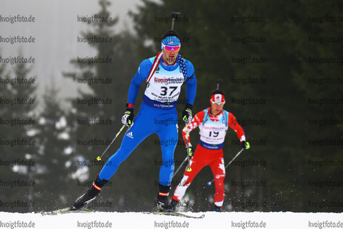 26.01.2018, xkvx, Wintersport, Biathlon IBU Junior Cup - Nove Mesto Na Morave, Sprint v.l. JOHNSON Cody