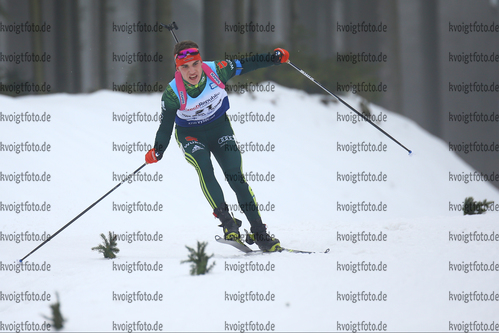 26.01.2018, xkvx, Wintersport, Biathlon IBU Junior Cup - Nove Mesto Na Morave, Sprint v.l. HOLLANDT Julian