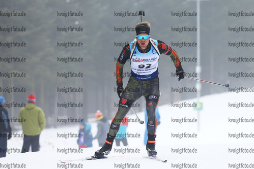26.01.2018, xkvx, Wintersport, Biathlon IBU Junior Cup - Nove Mesto Na Morave, Sprint v.l. MUELLER Christoph Tobias