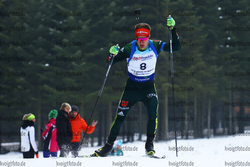 27.01.2018, xkvx, Wintersport, Biathlon IBU Junior Cup - Nove Mesto Na Morave, Sprint v.l. GROTIAN Tim