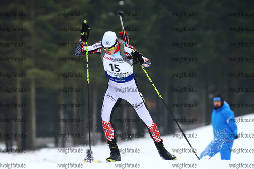 27.01.2018, xkvx, Wintersport, Biathlon IBU Junior Cup - Nove Mesto Na Morave, Sprint v.l. STOYANOV Kristiyan