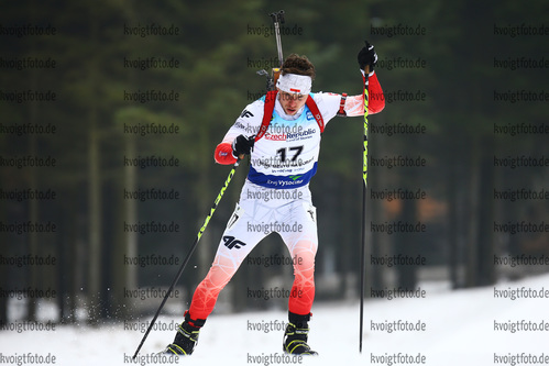 27.01.2018, xkvx, Wintersport, Biathlon IBU Junior Cup - Nove Mesto Na Morave, Sprint v.l. NEDZA KUBINIEC Tadeusz