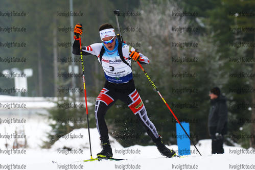 27.01.2018, xkvx, Wintersport, Biathlon IBU Junior Cup - Nove Mesto Na Morave, Sprint v.l. TRIEB Michael