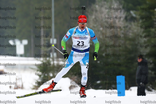27.01.2018, xkvx, Wintersport, Biathlon IBU Junior Cup - Nove Mesto Na Morave, Sprint v.l. CISAR Alex