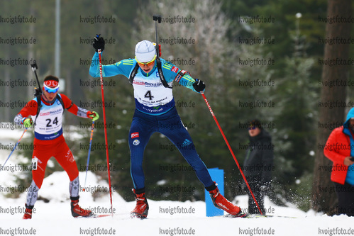 27.01.2018, xkvx, Wintersport, Biathlon IBU Junior Cup - Nove Mesto Na Morave, Sprint v.l. YERMOLENKO Petr