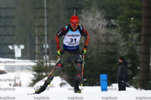 27.01.2018, xkvx, Wintersport, Biathlon IBU Junior Cup - Nove Mesto Na Morave, Sprint v.l. RIETHMUELLER Danilo