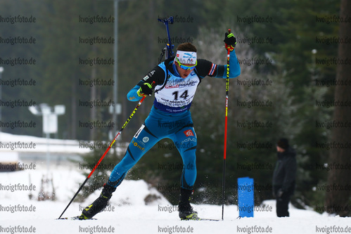 27.01.2018, xkvx, Wintersport, Biathlon IBU Junior Cup - Nove Mesto Na Morave, Sprint v.l. CLAUDE Emilien
