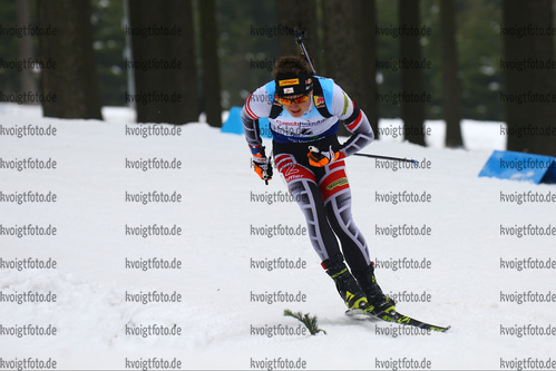 27.01.2018, xkvx, Wintersport, Biathlon IBU Junior Cup - Nove Mesto Na Morave, Sprint v.l. TRIXL Sebastian