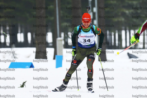 27.01.2018, xkvx, Wintersport, Biathlon IBU Junior Cup - Nove Mesto Na Morave, Sprint v.l. VEIT Marinus