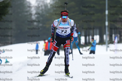 27.01.2018, xkvx, Wintersport, Biathlon IBU Junior Cup - Nove Mesto Na Morave, Sprint v.l. OBERHAUSER Magnus