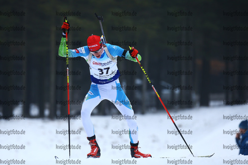 27.01.2018, xkvx, Wintersport, Biathlon IBU Junior Cup - Nove Mesto Na Morave, Sprint v.l. PLANKO Lovro