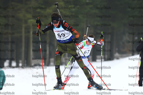 27.01.2018, xkvx, Wintersport, Biathlon IBU Junior Cup - Nove Mesto Na Morave, Sprint v.l. LIPOWITZ Philipp