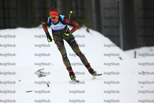 27.01.2018, xkvx, Wintersport, Biathlon IBU Junior Cup - Nove Mesto Na Morave, Sprint v.l. GOMBERT Tom
