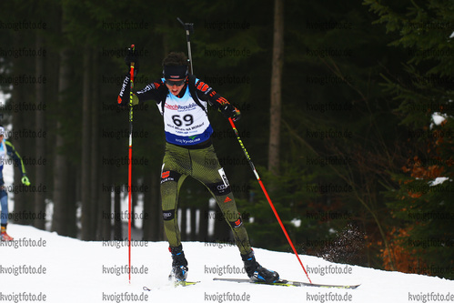 27.01.2018, xkvx, Wintersport, Biathlon IBU Junior Cup - Nove Mesto Na Morave, Sprint v.l. LIPOWITZ Philipp