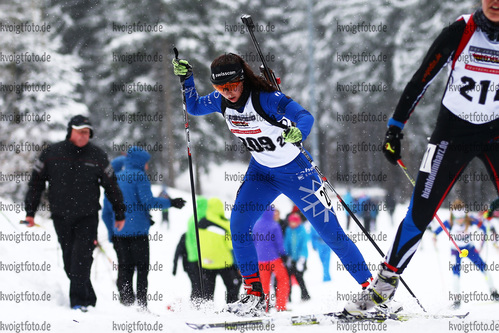 04.02.2018, xkvx, Wintersport, Alpencup - DSV Biathlon Deutschlandpokal - Oberhof, Sprint v.l. TRAMPEL Emily
