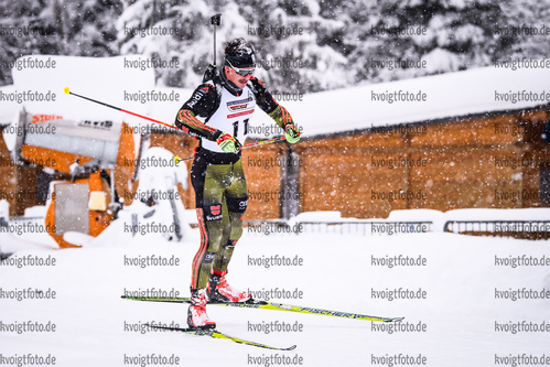 14.01.2019, xkvx, Biathlon, Qualifikationsrennen JWM, Massenstart v.l. RUDOLPH Hendrik