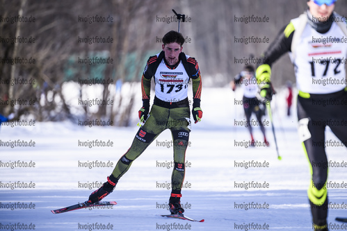 23.02.2019, xkvx, Biathlon, Deutsche Jugendmeisterschaft Kaltenbrunn, Sprint, v.l. KRASMAN Christian