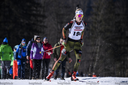 23.02.2019, xkvx, Biathlon, Deutsche Jugendmeisterschaft Kaltenbrunn, Sprint, v.l. LANKES Raphael