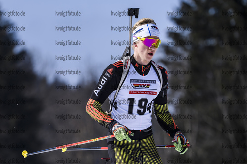 23.02.2019, xkvx, Biathlon, Deutsche Jugendmeisterschaft Kaltenbrunn, Sprint, v.l. LANKES Raphael