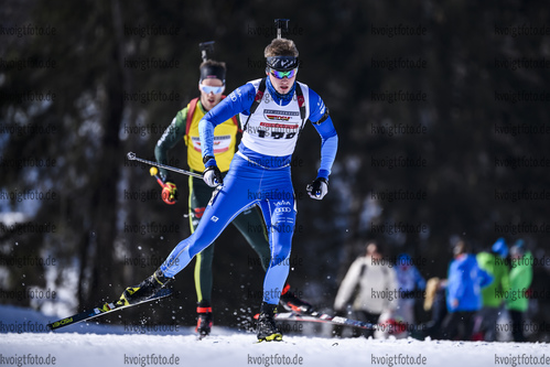 23.02.2019, xkvx, Biathlon, Deutsche Jugendmeisterschaft Kaltenbrunn, Sprint, v.l. KLEMM Nico