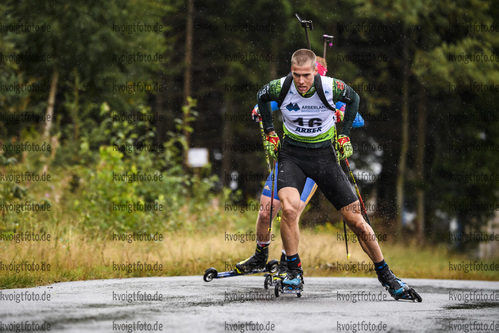 07.09.2019, xkvx, Biathlon, Deutsche Meisterschaften am Arber, Sprint Herren, v.l. Florian Hollandt