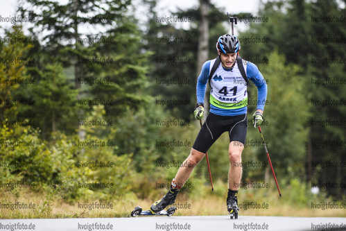 07.09.2019, xkvx, Biathlon, Deutsche Meisterschaften am Arber, Sprint Herren, v.l. Sven Loschmidt