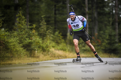 07.09.2019, xkvx, Biathlon, Deutsche Meisterschaften am Arber, Sprint Herren, v.l. Martin Jaeger