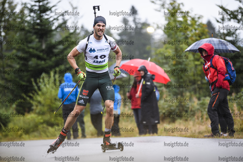 07.09.2019, xkvx, Biathlon, Deutsche Meisterschaften am Arber, Sprint Herren, v.l. Johannes Donhauser