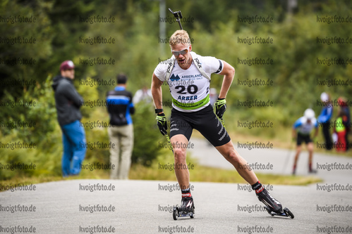 08.09.2019, xkvx, Biathlon, Deutsche Meisterschaften am Arber, Verfolgung Herren, v.l. Roman Rees
