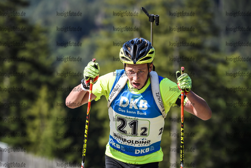 15.09.2019, xkvx, Biathlon, Deutsche Meisterschaften in Ruhpolding, Staffel Herren, v.l. Frederik Madersbacher