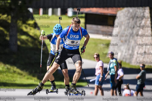 15.09.2019, xkvx, Biathlon, Deutsche Meisterschaften in Ruhpolding, Staffel Herren, v.l. Patryk Bryn