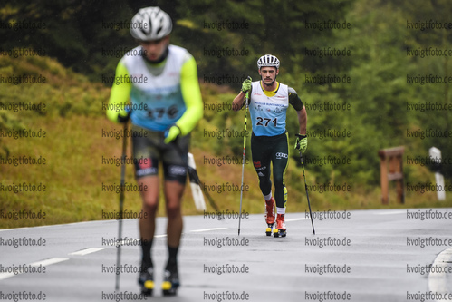 04.10.2019, xkvx, Biathlon, Nordcup 2019, Berglauf, v.l. WERNER Johan, RUDOLPH Hendrik