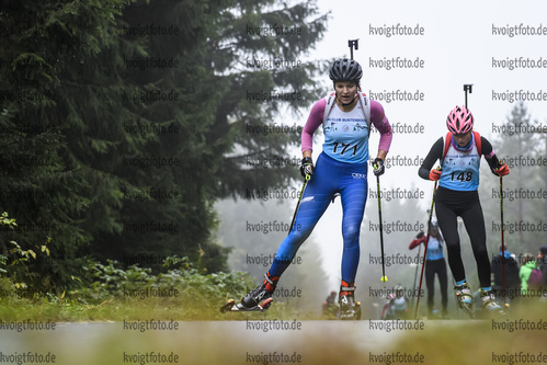 05.10.2019, xkvx, Biathlon, Nordcup 2019, Skiroller Sprint - weiblich, v.l. HARTL Lena