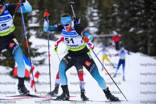 01.12.2019, xkvx, Biathlon IBU Cup Sjusjoen, Verfolgung Herren, v.l. Sebastien Mahon (France) in aktion / in action competes