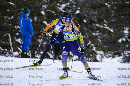 01.12.2019, xkvx, Biathlon IBU Cup Sjusjoen, Verfolgung Frauen, v.l. Ekaterina Bekh (Ukraine) in aktion / in action competes