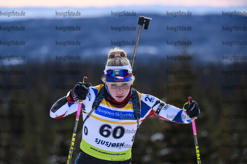 01.12.2019, xkvx, Biathlon IBU Cup Sjusjoen, Verfolgung Frauen, v.l. Klara Polednova (Czech Republic) in aktion / in action competes