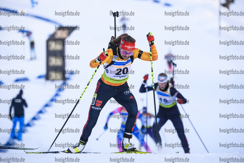 01.12.2019, xkvx, Biathlon IBU Cup Sjusjoen, Verfolgung Frauen, v.l. Janina Hettich (Germany) in aktion / in action competes