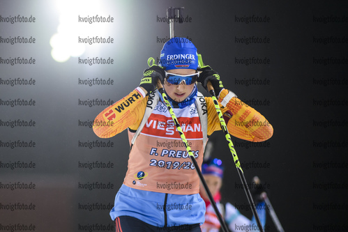03.12.2019, xkvx, Biathlon IBU Weltcup Oestersund, Training Damen, v.l. Franziska Preuss (Germany) in aktion / in action competes