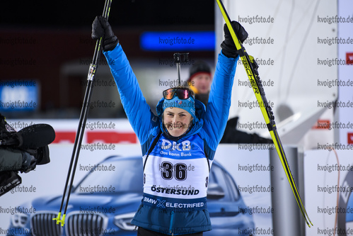 05.12.2019, xkvx, Biathlon IBU Weltcup Oestersund, Einzel Damen, v.l. Justine Braisaz (France) gewinnt die Goldmedaille / wins the gold medal