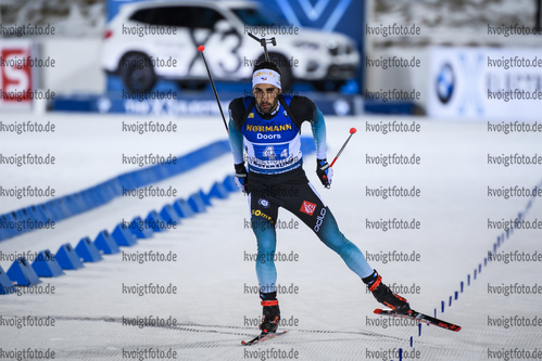 07.12.2019, xkvx, Biathlon IBU Weltcup Oestersund, Staffel Herren, v.l. Martin Fourcade (France) gewinnt die Silbermedaille / wins the silver medal