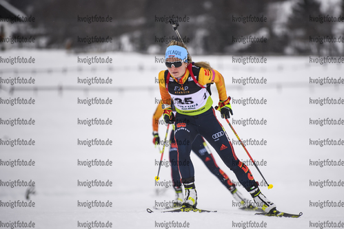 12.12.2019, xkvx, Biathlon IBU Cup Ridnaun, Supersprint Quali Damen, v.l. Marion Deigentesch (Germany) in aktion / in action competes